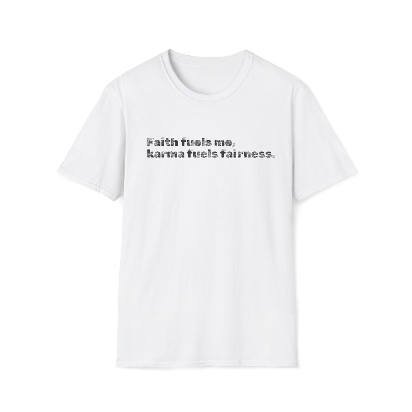 Faith and Karma Unisex Softstyle T-Shirt, Spiritual Tee, Positive Vibes Shirt, Inspirational Clothing, Meditation Top