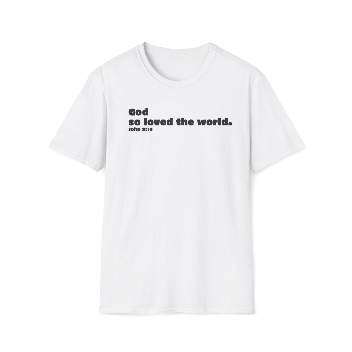 Religious Christian Faith Unisex Softstyle T-Shirt, Christian Bible Verse Tee, God John 3:16 Shirt, Faith Apparel, Religious Gift