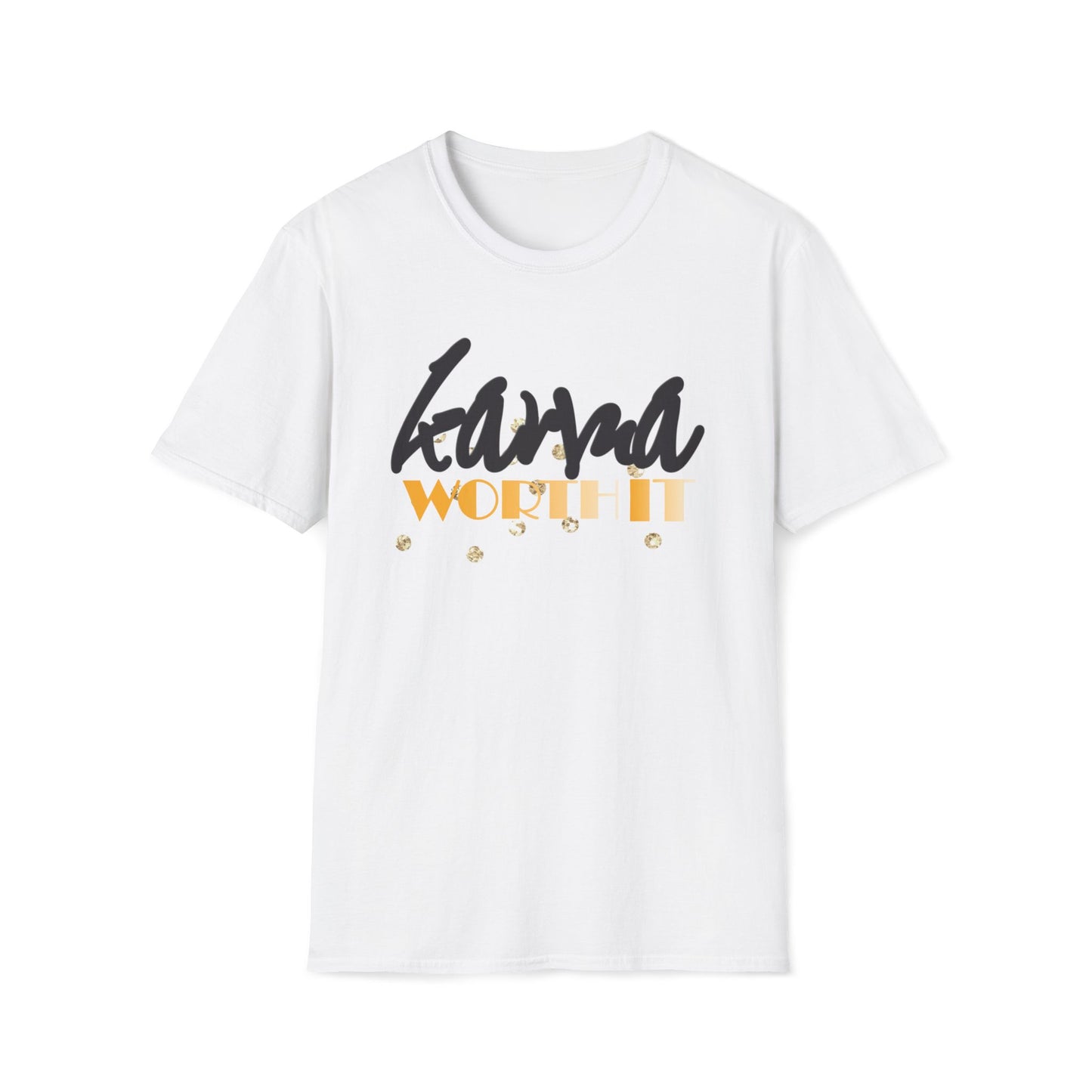 Karma Worth It T-Shirt, Positive Vibes Tee, Unisex Graphic Shirt, Inspirational Clothing, Metallic Sparkle Top