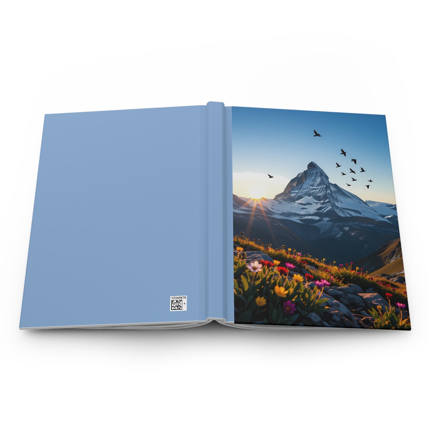 Mountain Landscape Journal: Snow-Capped Mountain Sunrise, Hardcover Matte Notebook