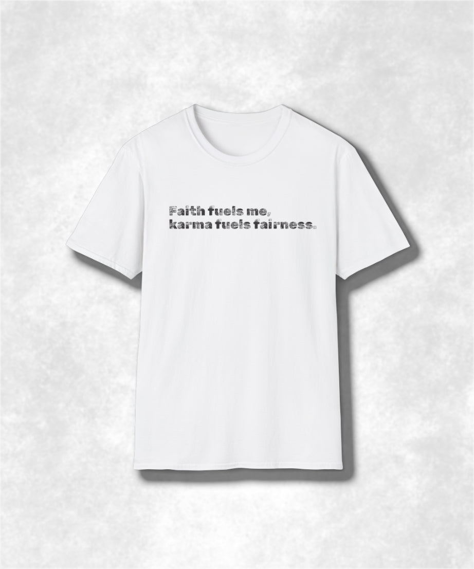 Faith and Karma Unisex Softstyle T-Shirt, Spiritual Tee, Positive Vibes Shirt, Inspirational Clothing, Meditation Top