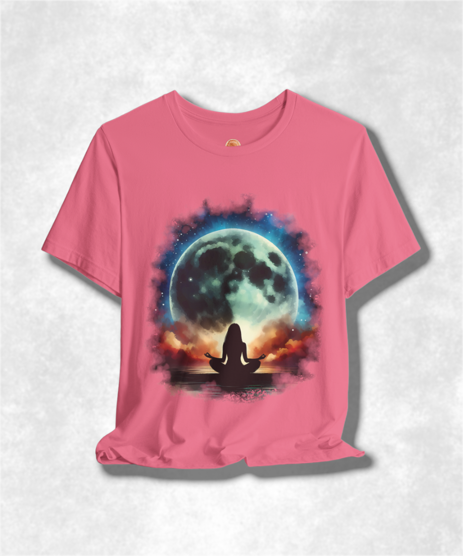 Relaxing Moon Karma T-shirt - Boho Graphic Tee, Spiritual Zen Clothing, Casual Moon Shirt