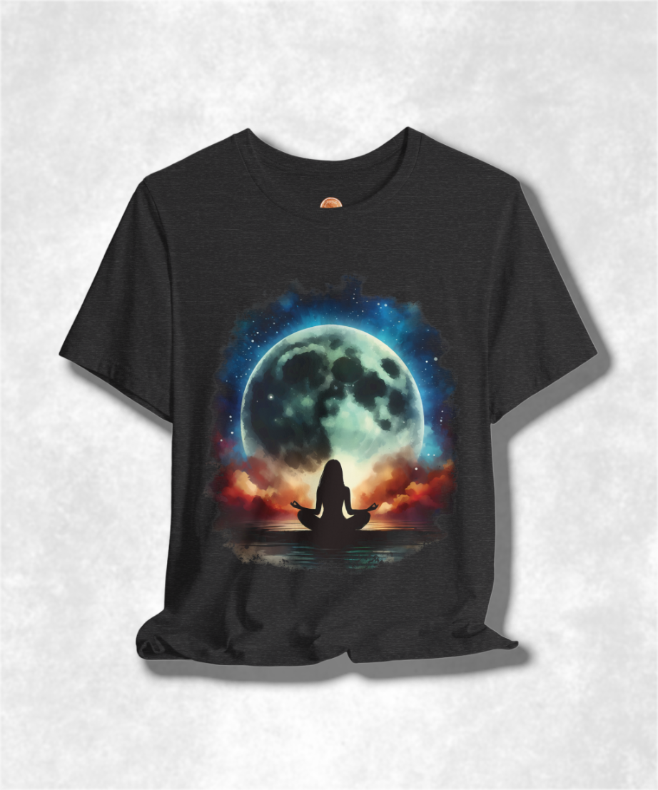 Relaxing Moon Karma T-shirt - Boho Graphic Tee, Spiritual Zen Clothing, Casual Moon Shirt