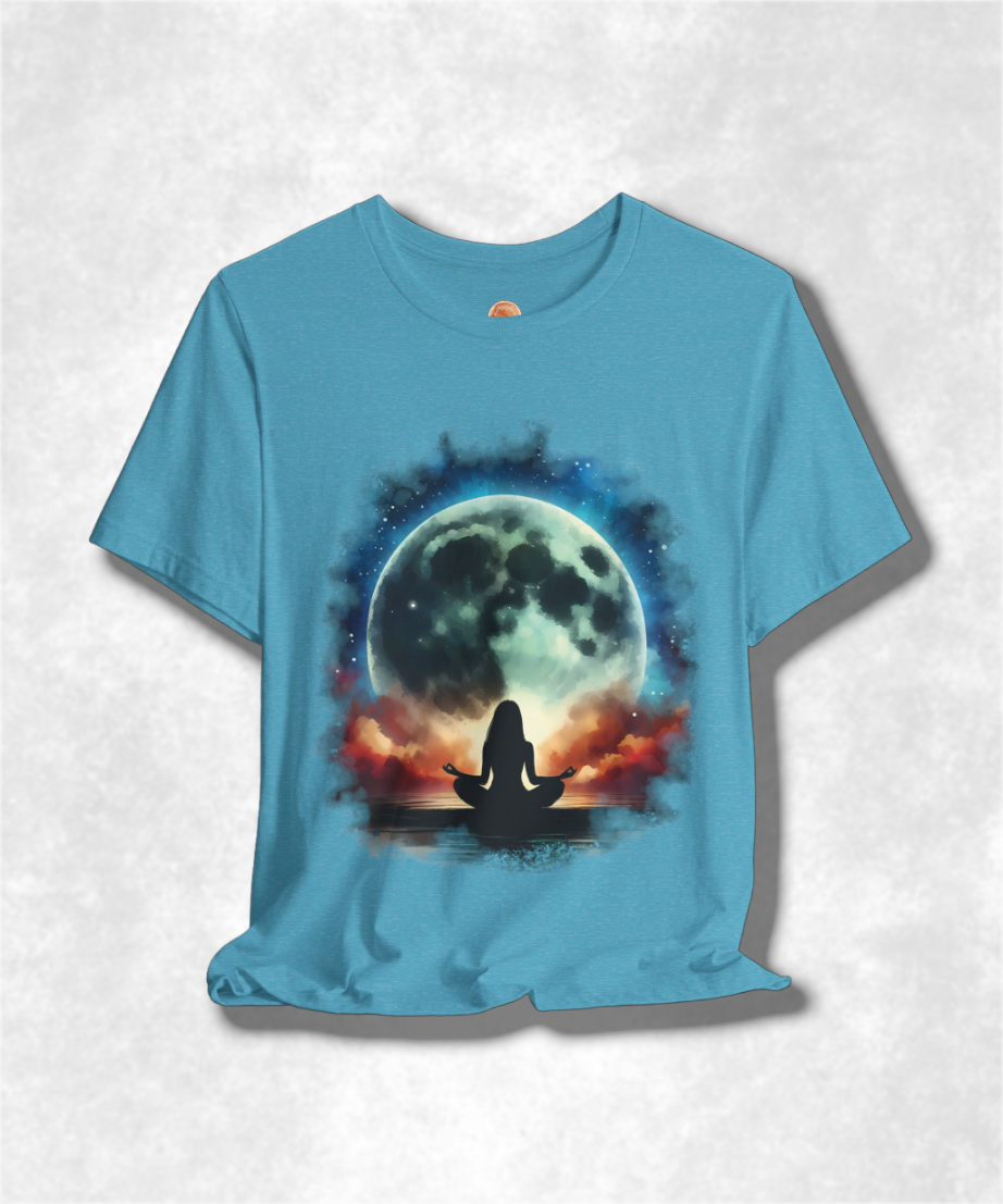 Relaxing Moon Karma T-shirt - Boho Graphic Tee, Spiritual Zen Clothing, Casual Moon Shirt