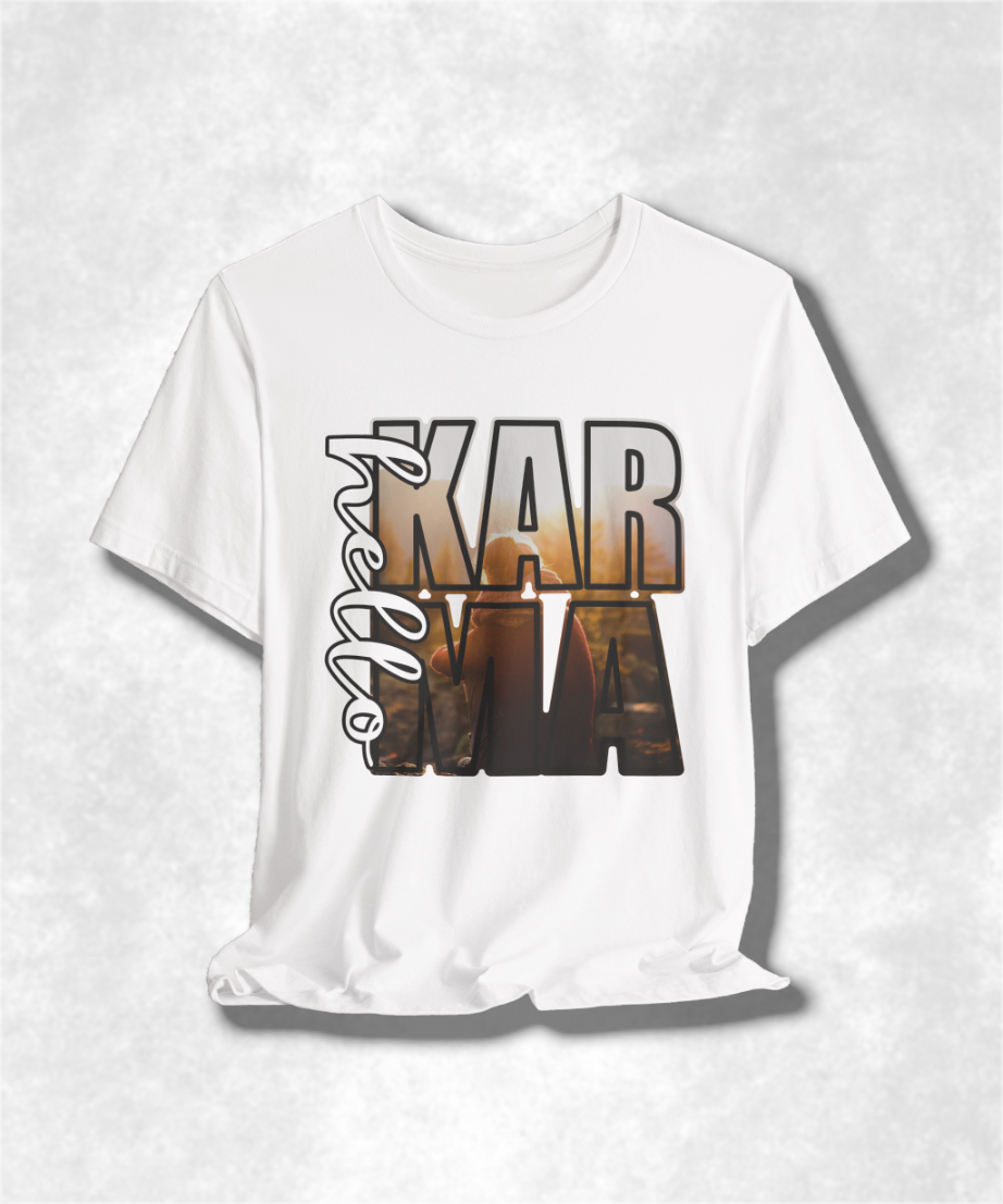 Karma Fall Season T-Shirt, Positive Vibes Tee, Autumn Karma Shirt, Unisex Jersey Top, Karma Graphic Tee, Karma Gift Idea