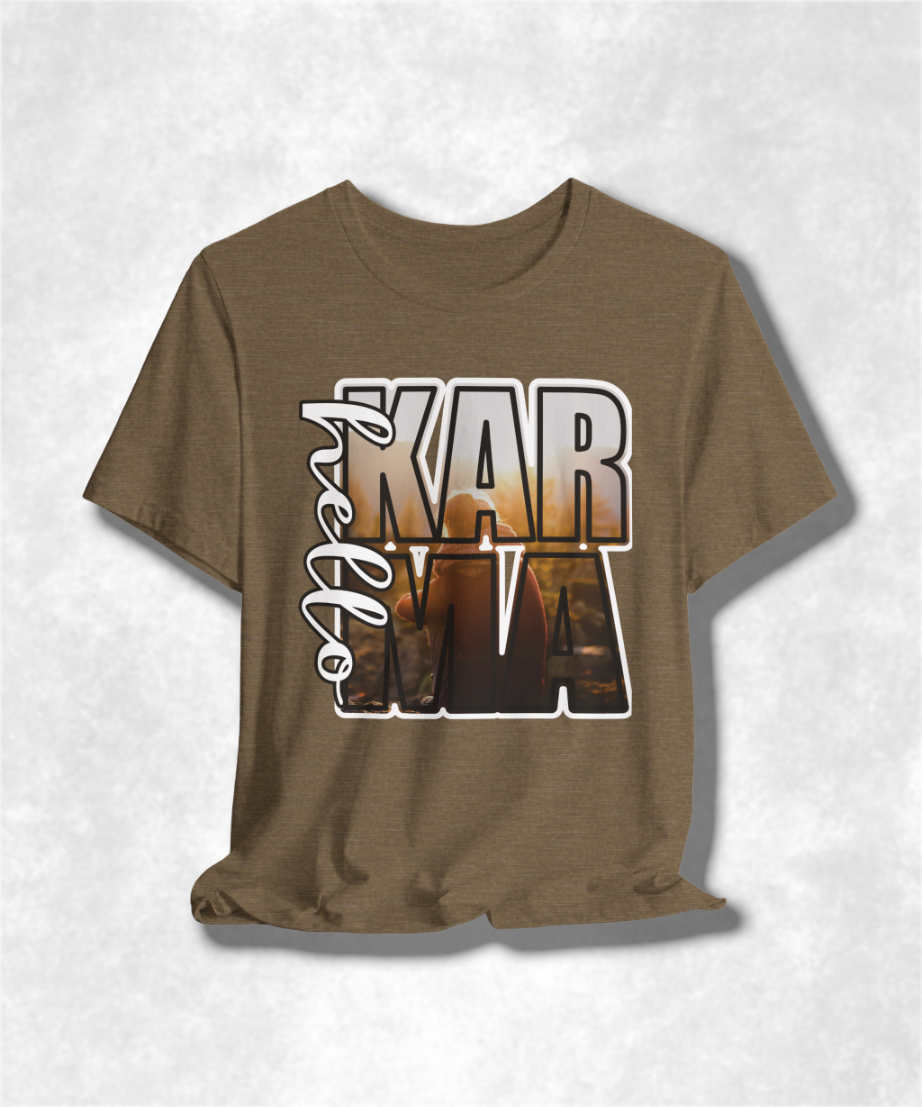 Karma Fall Season T-Shirt, Positive Vibes Tee, Autumn Karma Shirt, Unisex Jersey Top, Karma Graphic Tee, Karma Gift Idea