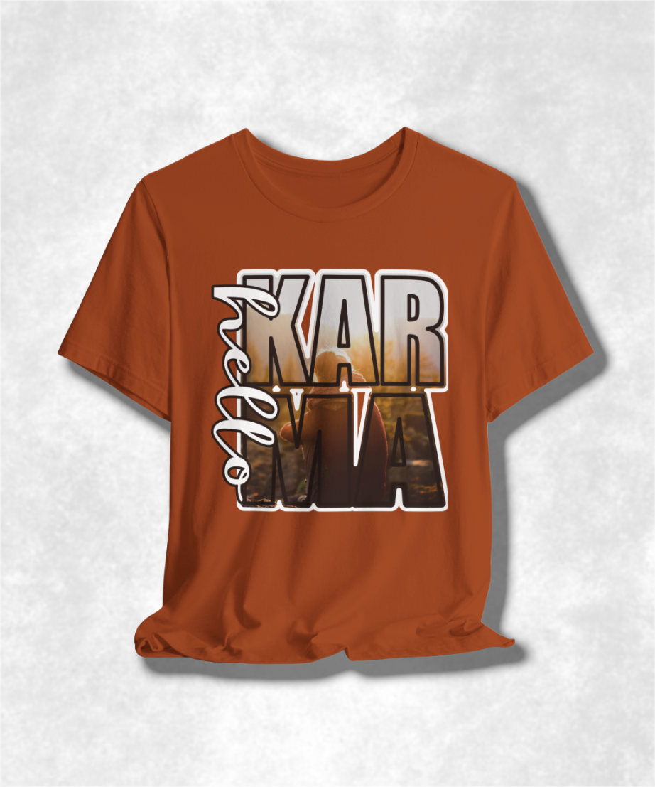 Karma Fall Season T-Shirt, Positive Vibes Tee, Autumn Karma Shirt, Unisex Jersey Top, Karma Graphic Tee, Karma Gift Idea