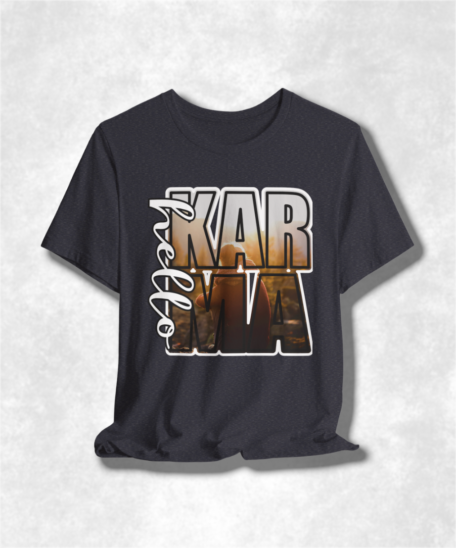 Karma Fall Season T-Shirt, Positive Vibes Tee, Autumn Karma Shirt, Unisex Jersey Top, Karma Graphic Tee, Karma Gift Idea