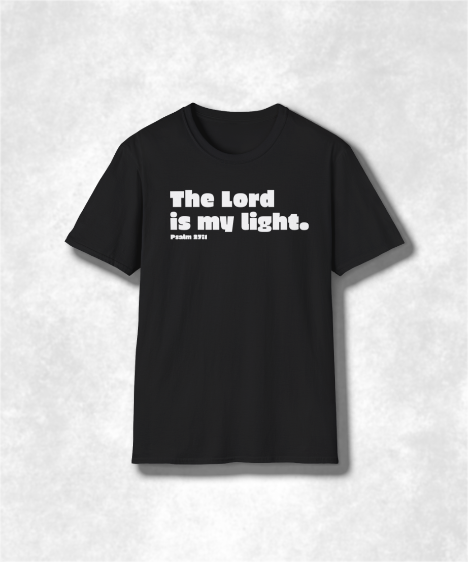 Religious Christian Scripture T-Shirt, Inspirational Bible Verse Tee, Unisex Comfortable Shirt, Psalm 27:1 Design, Religious Gift for Men