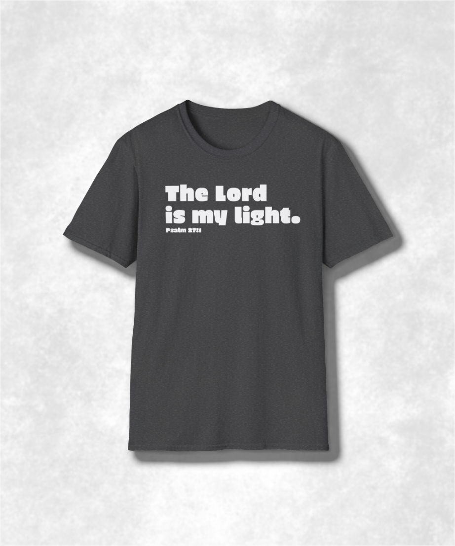 Religious Christian Scripture T-Shirt, Inspirational Bible Verse Tee, Unisex Comfortable Shirt, Psalm 27:1 Design, Religious Gift for Men