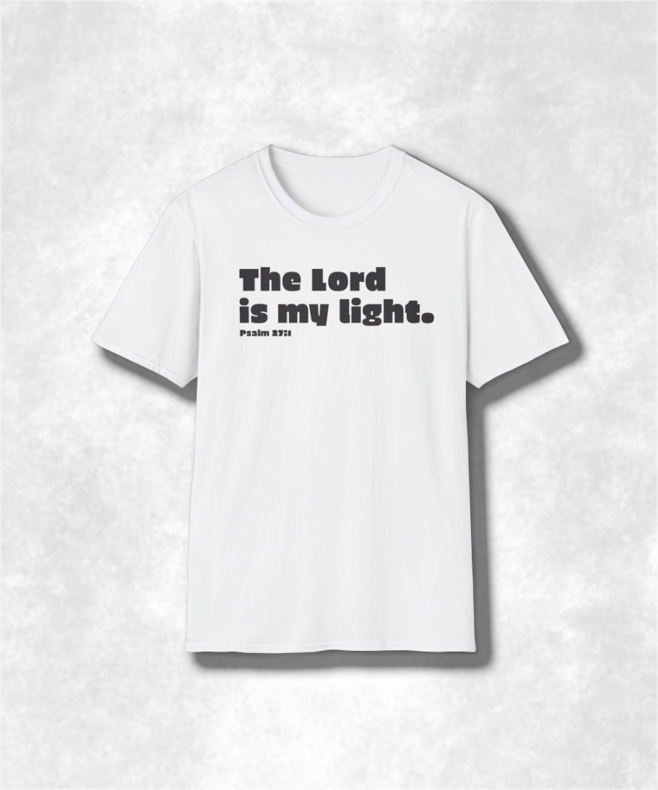 Religious Christian Scripture T-Shirt, Inspirational Bible Verse Tee, Unisex Comfortable Shirt, Psalm 27:1 Design, Religious Gift for Men