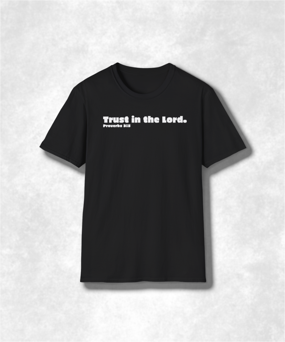 Religious Scripture Trust in the Lord Proverbs 3:5 Unisex Softstyle Tee, Christian Faith Gift Shirt, Bible Verse Graphic Top, Spiritual
