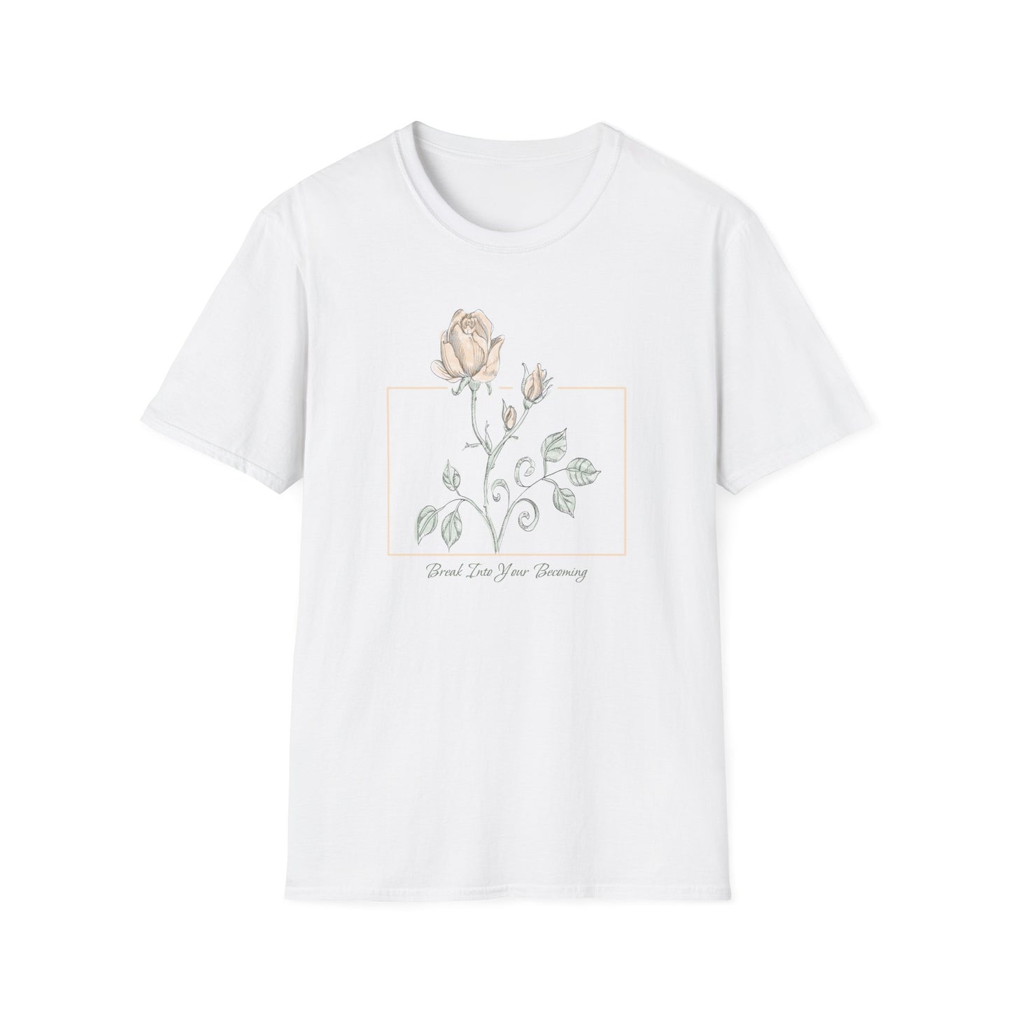 Break Into Your Becoming Blooming Stem T-Shirt | Minimal Geometric Frame