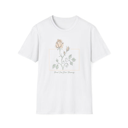 Break Into Your Becoming Blooming Stem T-Shirt | Minimal Geometric Frame