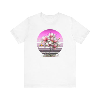 Pink Magnolia Tree Tee | Retro Sunset Floral Shirt