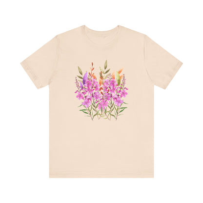 Pink Wildflower Bouquet T-Shirt | Floral Watercolor Tee