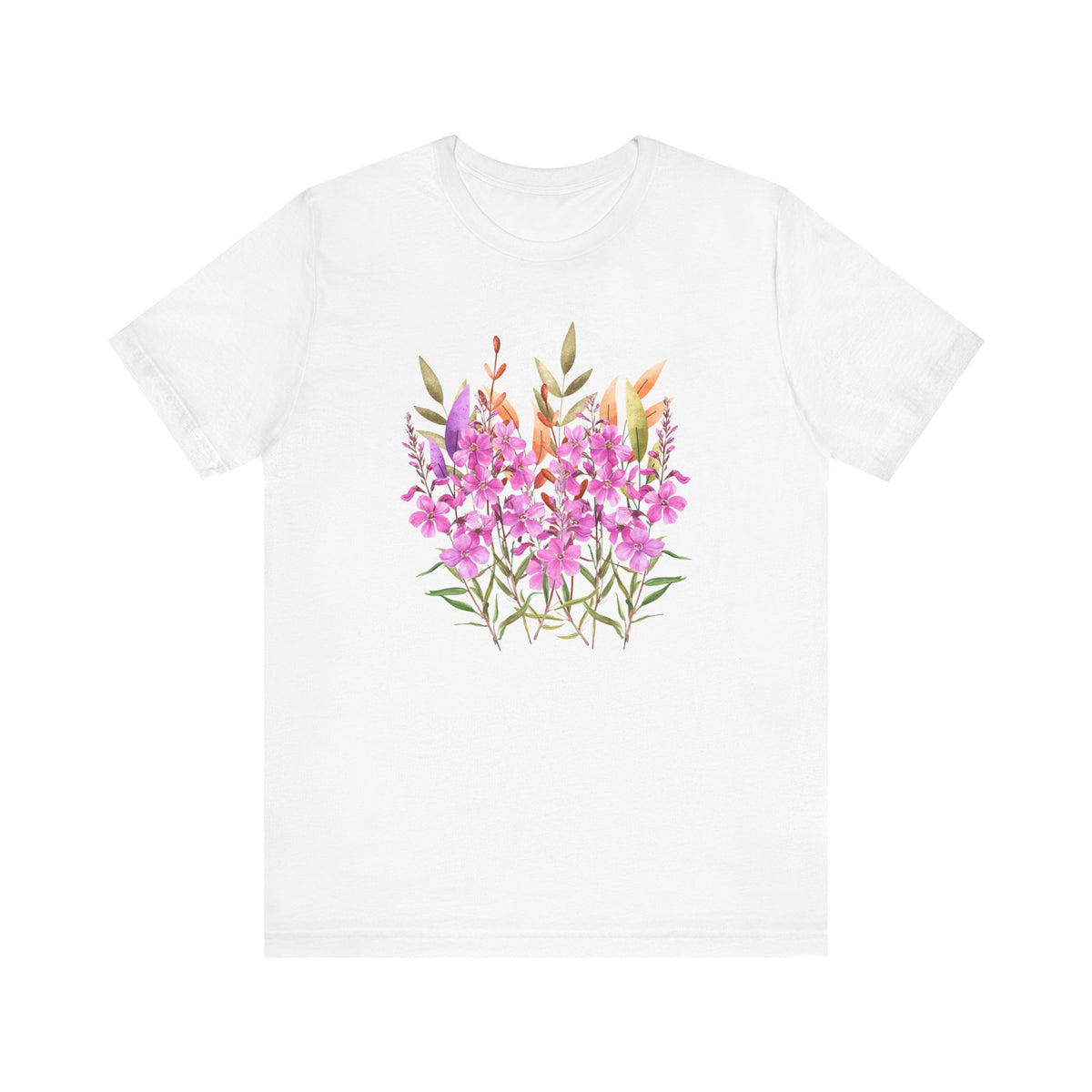 Pink Wildflower Bouquet T-Shirt | Floral Watercolor Tee