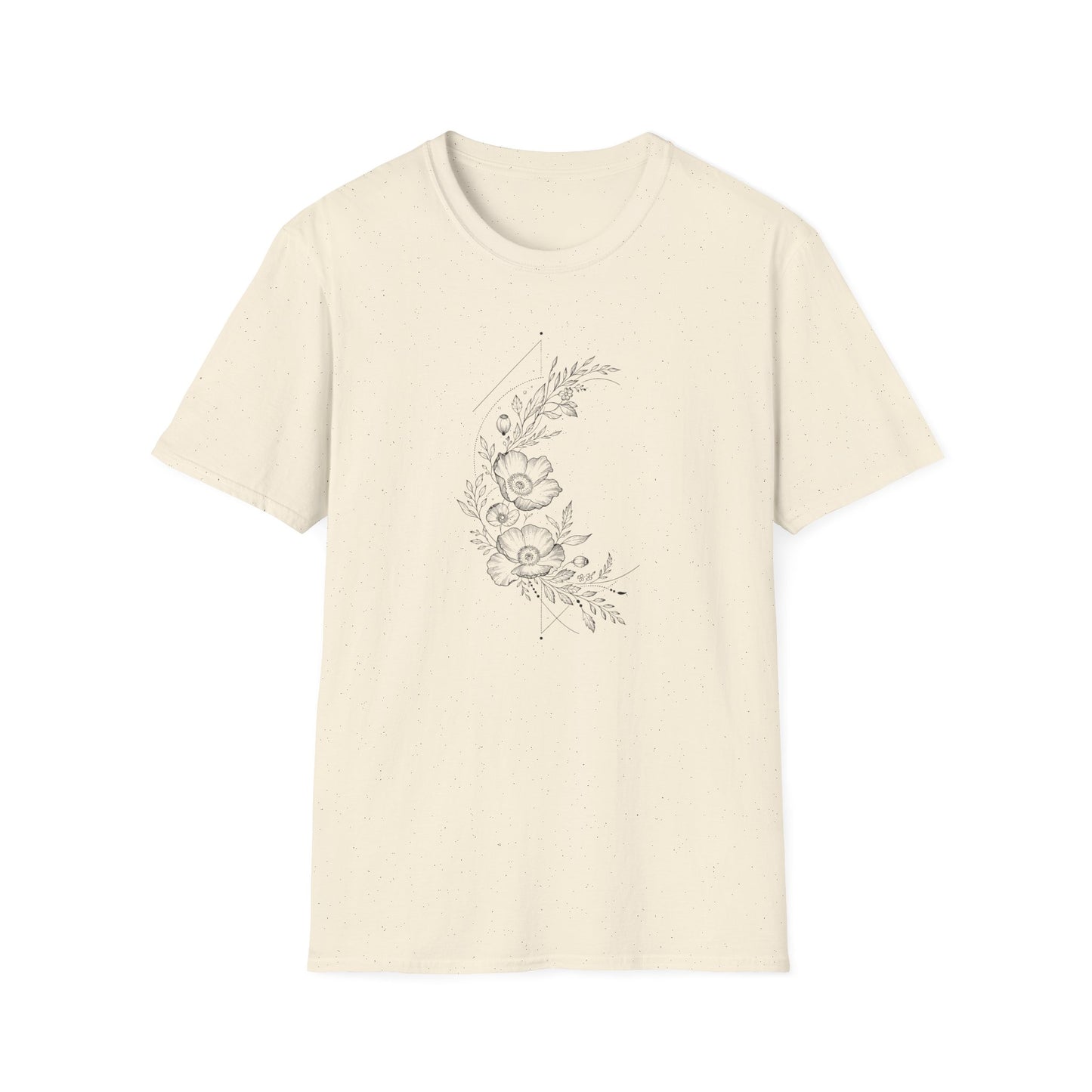 Floral Line Art Tee — Minimal Botanical Flower T-Shirt