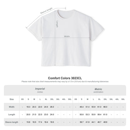 based. Boxy Tee | Minimal Text Graphic, White Cropped Shirt