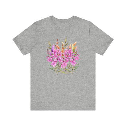 Pink Wildflower Bouquet T-Shirt | Floral Watercolor Tee