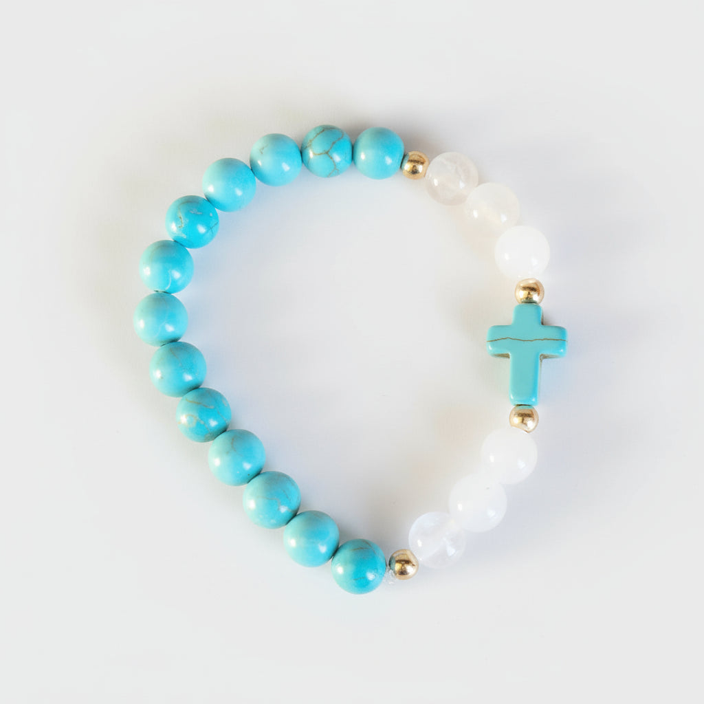 Jade & Howlite Stackable Bracelet | Boho Stretch Design