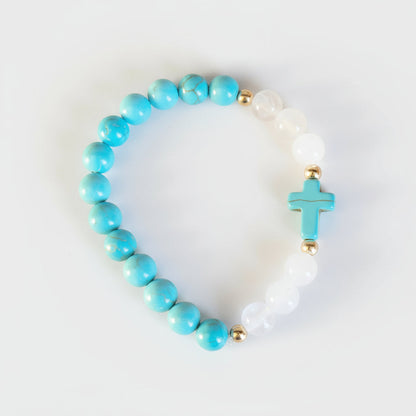 Jade & Howlite Stackable Bracelet | Boho Stretch Design