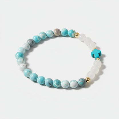 Jade & Howlite Stackable Bracelet | Boho Stretch Design