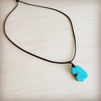 Genuine Leather Necklace with Howlite Stone