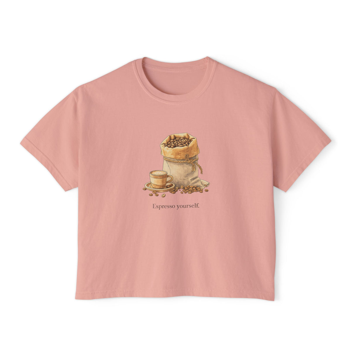 Coffee Bean Boxy Tee | Espresso Yourself, Minimal Coffee Shirt