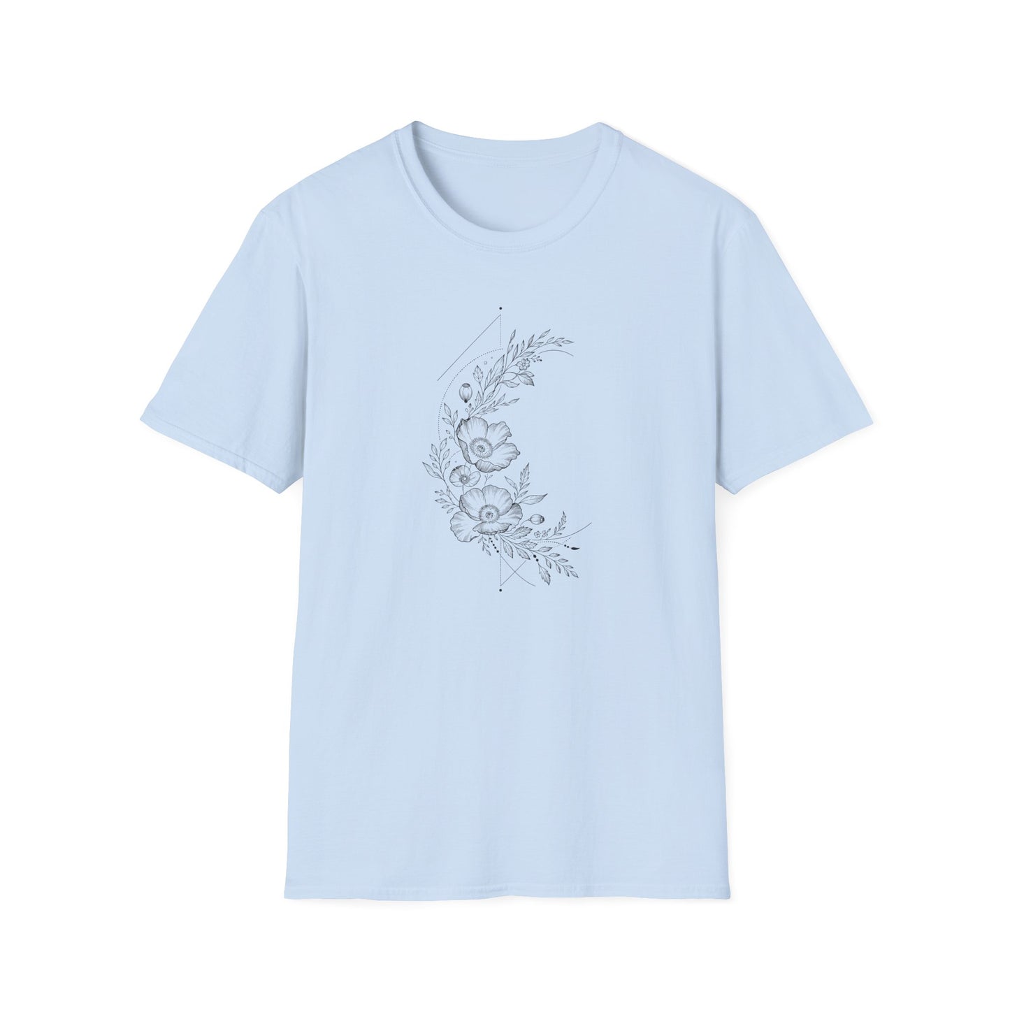 Floral Line Art Tee — Minimal Botanical Flower T-Shirt