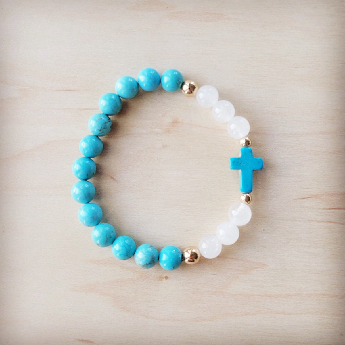 Jade & Howlite Stackable Bracelet | Boho Stretch Design