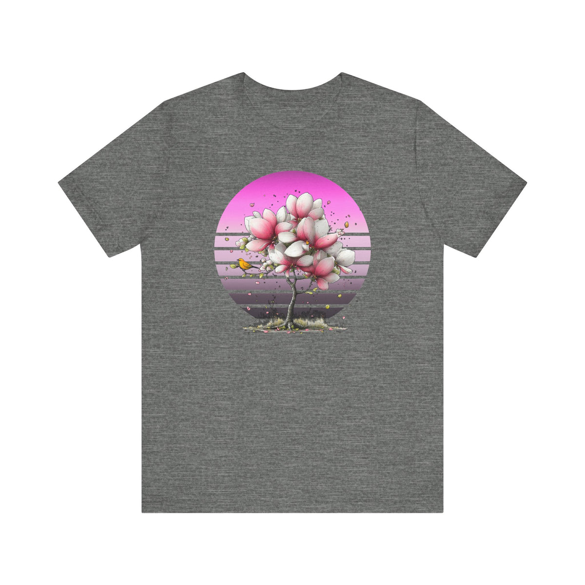 Pink Magnolia Tree Tee | Retro Sunset Floral Shirt