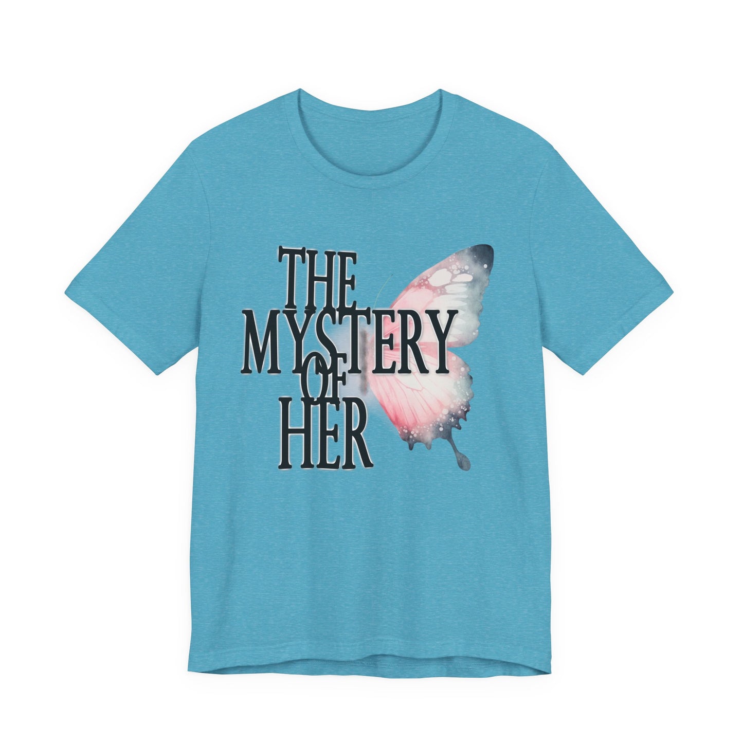 The Mystery of Her Butterfly Tee | Feminine Typography Shirt