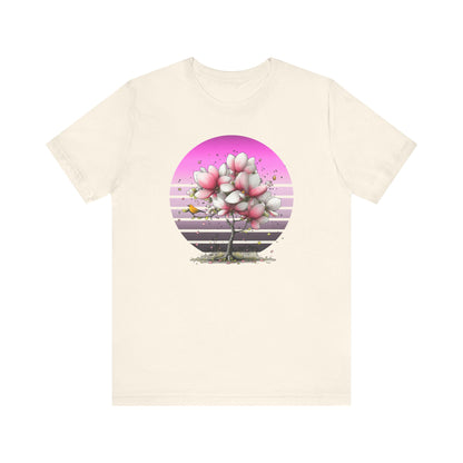 Pink Magnolia Tree Tee | Retro Sunset Floral Shirt