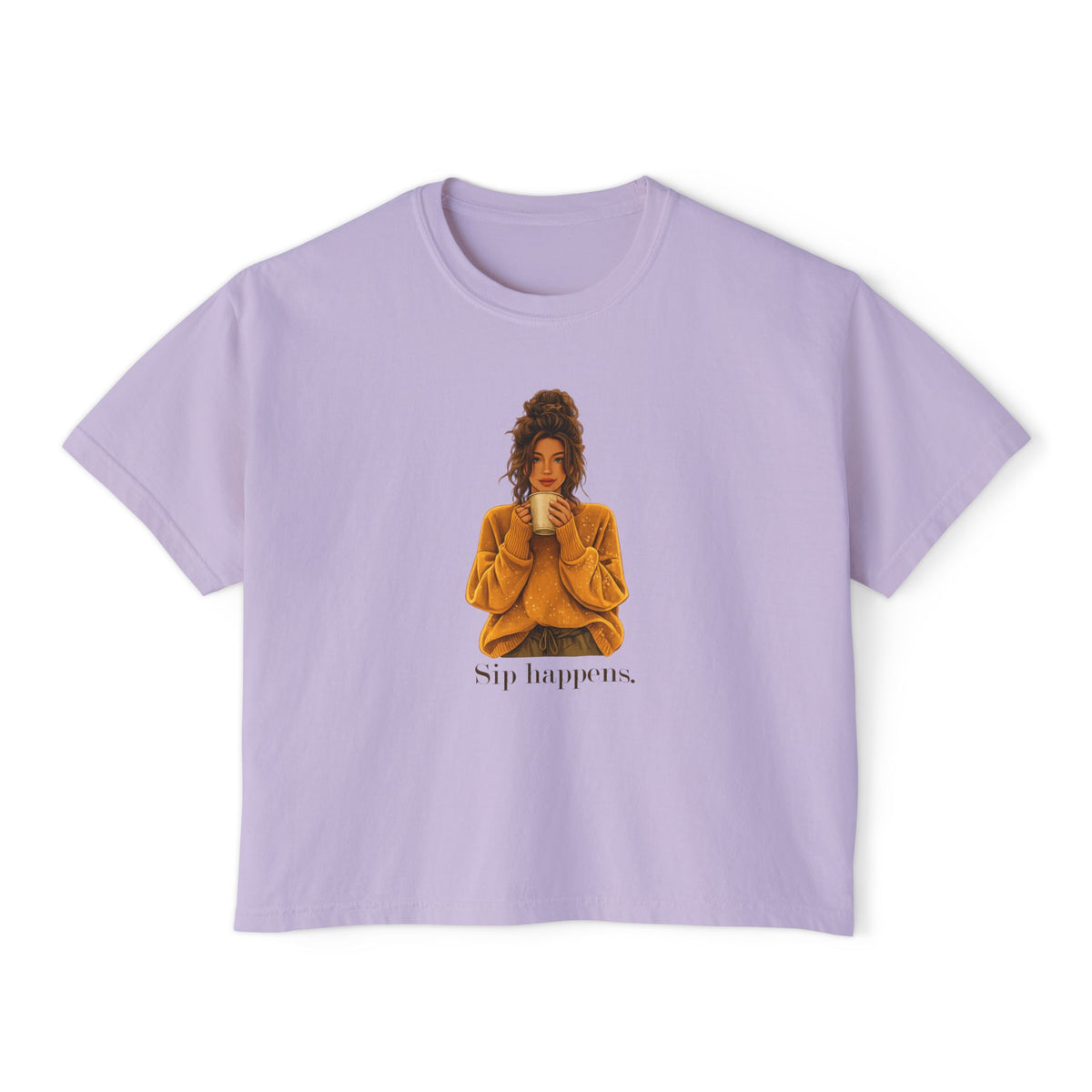 Coffee Sip Happens Tee | Boxy Crop Top