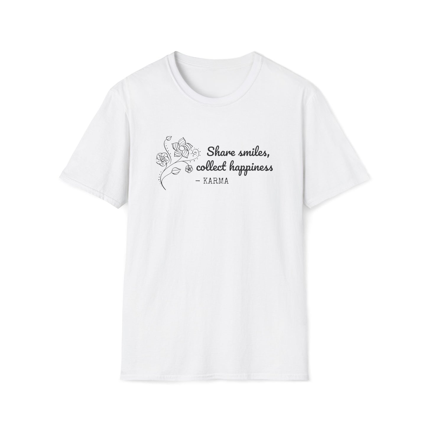 Share Smiles Collect Happiness T-Shirt | Inspirational Karma Tee