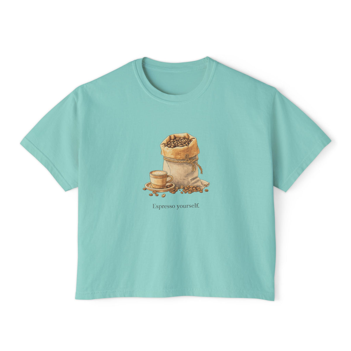 Coffee Bean Boxy Tee | Espresso Yourself, Minimal Coffee Shirt