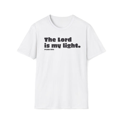 Religious Christian Scripture T-Shirt, Inspirational Bible Verse Tee, Unisex Comfortable Shirt, Psalm 27:1 Design, Religious Gift for Men