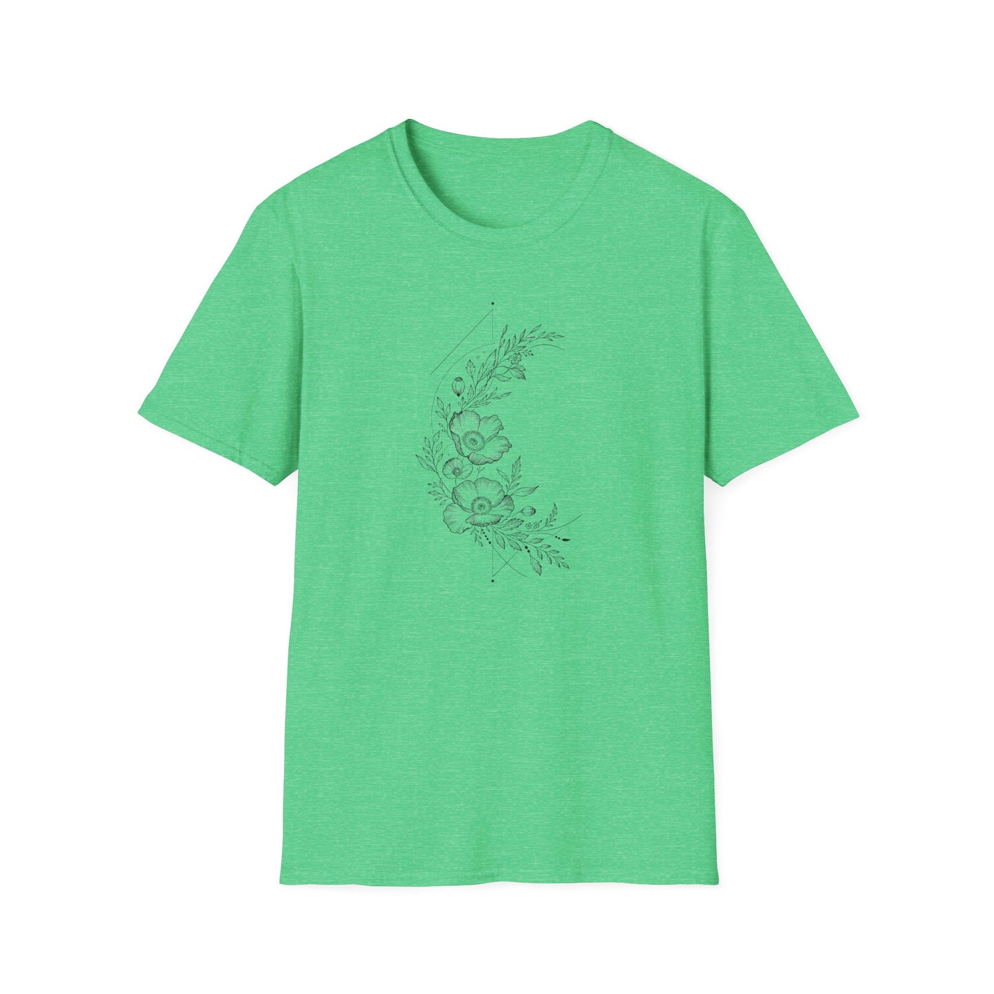 Floral Line Art Tee — Minimal Botanical Flower T-Shirt