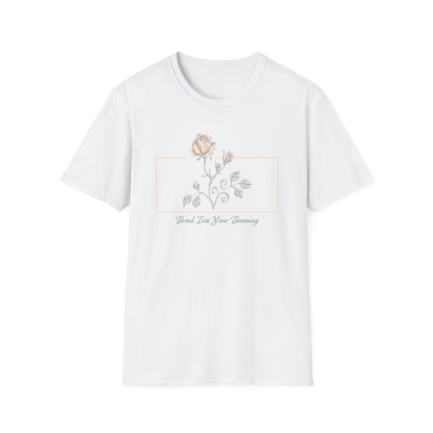 Break Into Your Becoming Blooming Stem T-Shirt | Minimal Geometric Frame