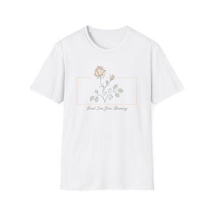 Break Into Your Becoming Blooming Stem T-Shirt | Minimal Geometric Frame
