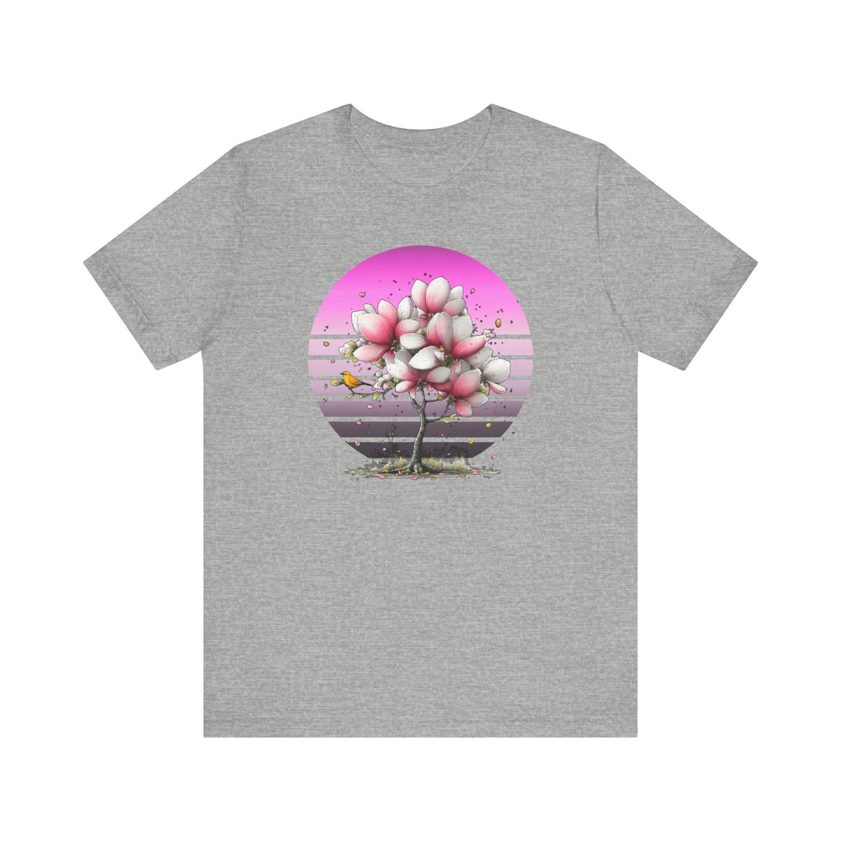 Pink Magnolia Tree Tee | Retro Sunset Floral Shirt