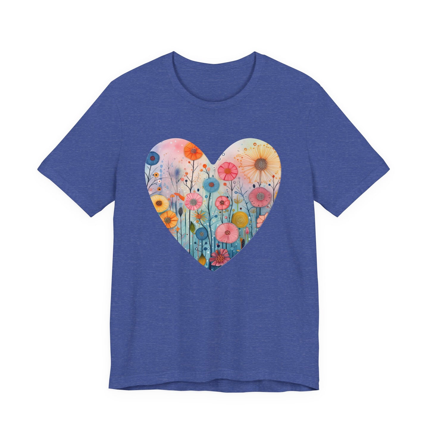 Floral Heart Tee | Watercolor Wildflower Heart Graphic T-Shirt