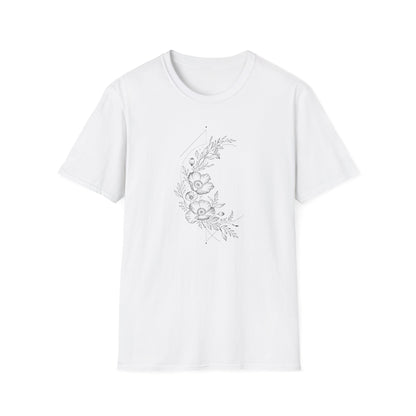 Floral Line Art Tee — Minimal Botanical Flower T-Shirt