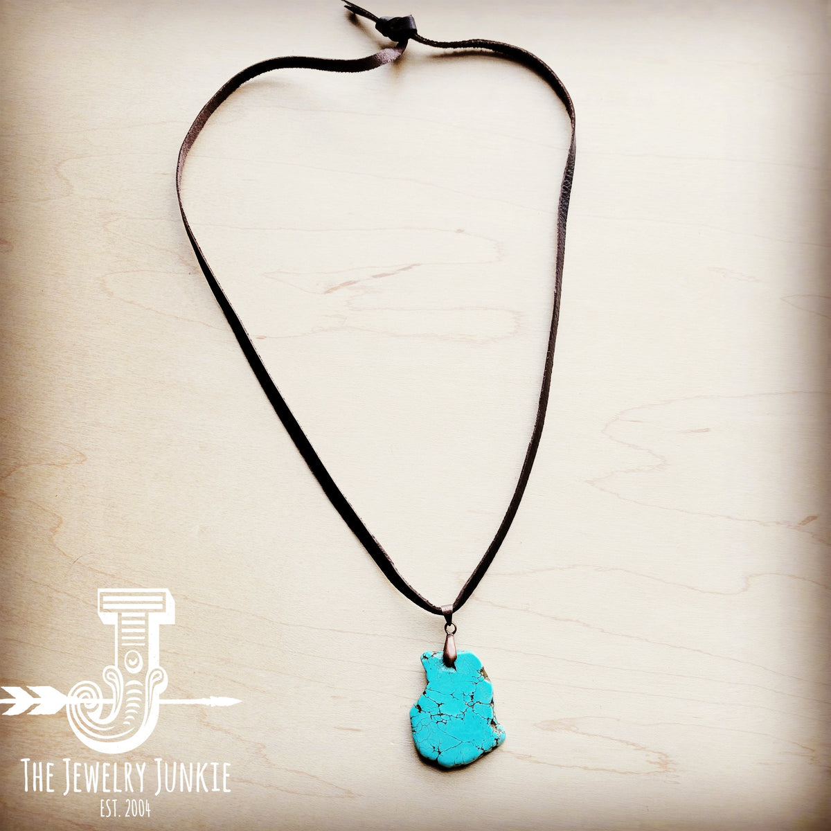 Genuine Leather Necklace with Howlite Stone