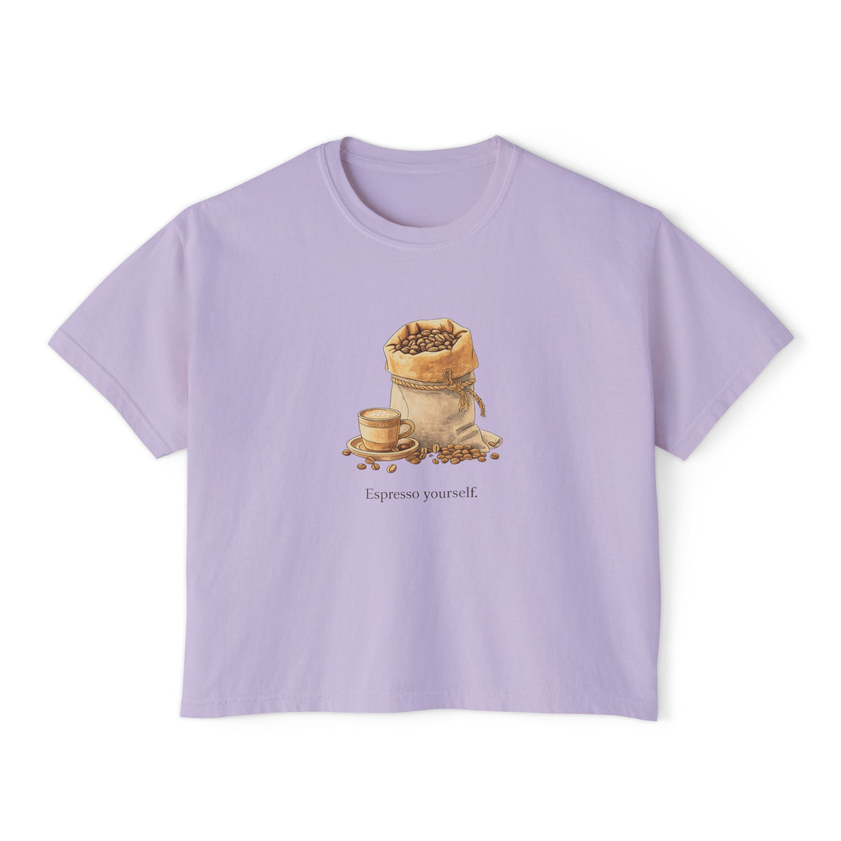 Coffee Bean Boxy Tee | Espresso Yourself, Minimal Coffee Shirt