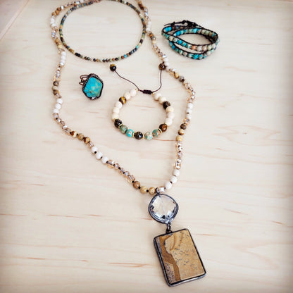 Jasper & Tiger’s Eye Bracelet | Adjustable Boho Beaded