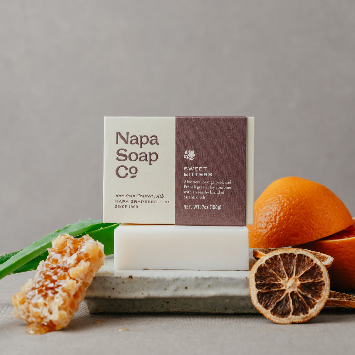 Handmade Soap - Sweet Bitters Earthy Essential Oils with Aloe, Calendula, Castor Oil & Orange Peel