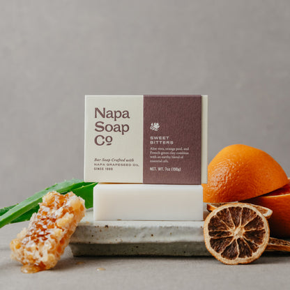 Handmade Soap - Sweet Bitters Earthy Essential Oils with Aloe, Calendula, Castor Oil & Orange Peel
