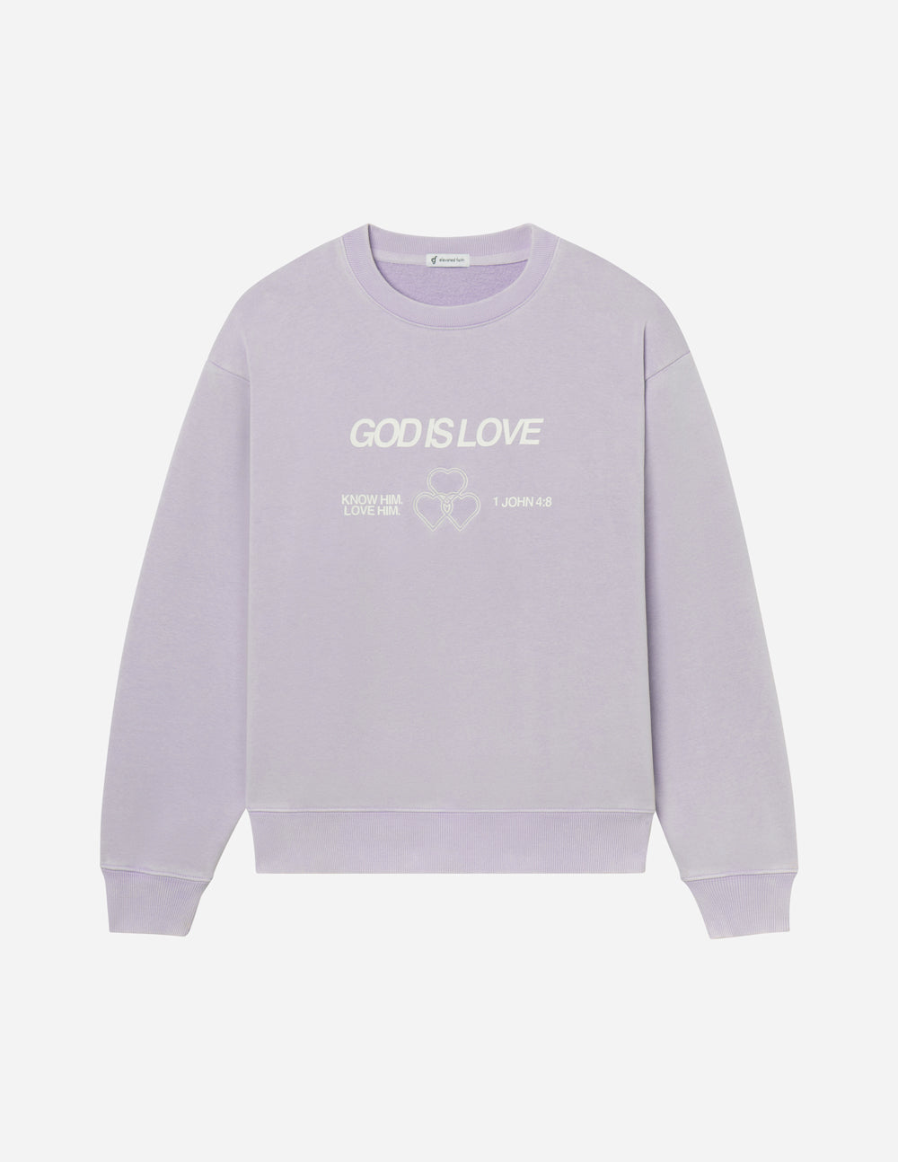 God Is Love Sweatshirt | Lavender Crewneck